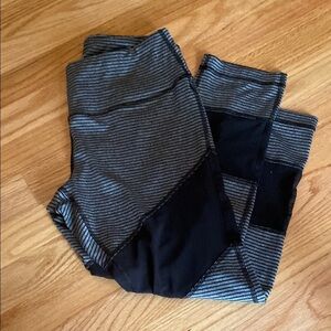 Striped Black and Gray Leggings